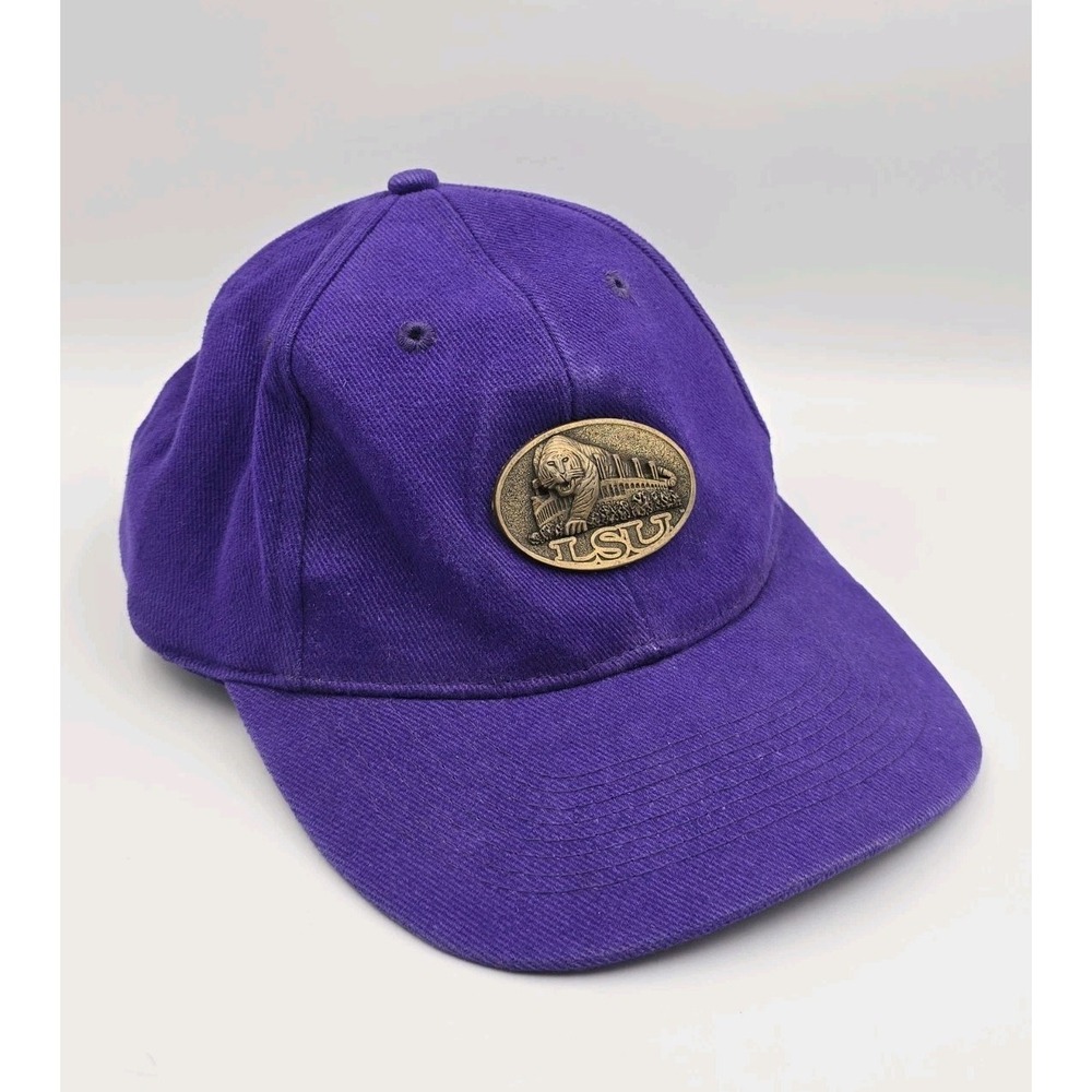 Rare 80s‎ VTG LSU Tigers Clasp Back Hat Death Valley Louisiana State Medallion
